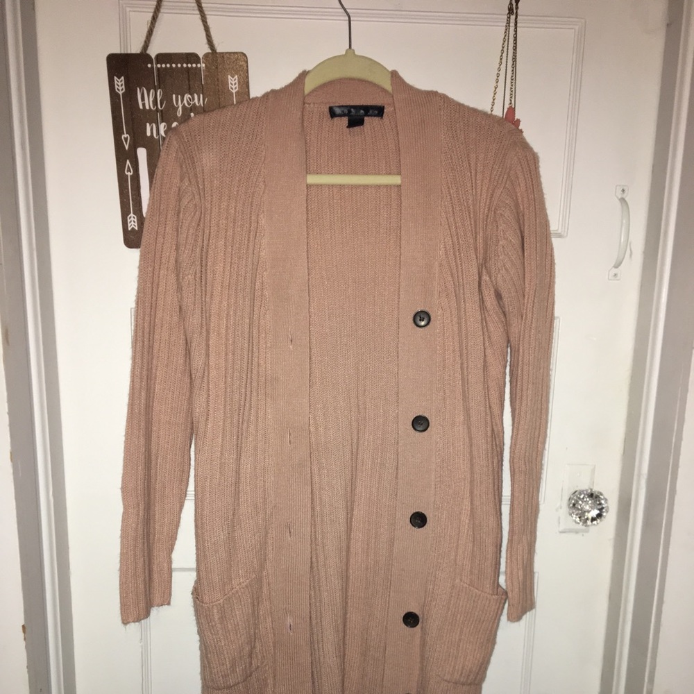 Baby Pink Long Cardigan